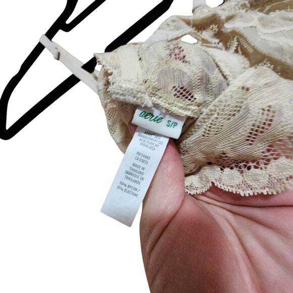 Aerie S/P White Lace Bralette With Adjustable Straps & Back Closure For Women - Picture 3 of 3